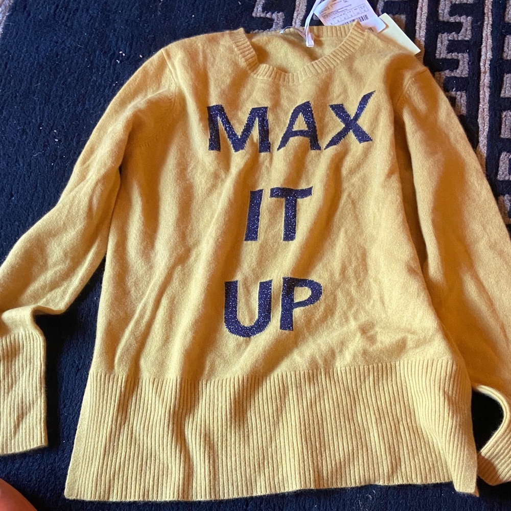 Max & Co. Mustard Knit Top cashmere blend